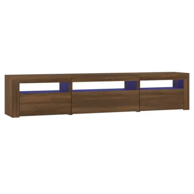vidaXL TV omarica z LED lučkami rjav hrast 195x35x40 cm