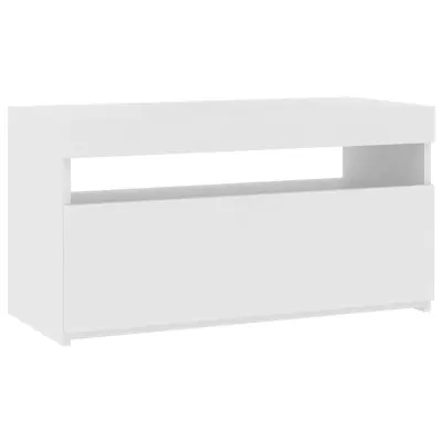 vidaXL TV omarica z LED lučkami visok sijaj bela 75x35x40 cm