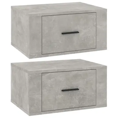 vidaXL Stenska nočna omarica 2 kosa betonsko siva 50x36x25 cm