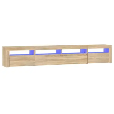 vidaXL TV omarica z LED lučkami sonoma hrast 240x35x40 cm
