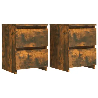 vidaXL Nočna omarica 2 kosa dimljeni hrast 30x30x40 cm konstruiran les