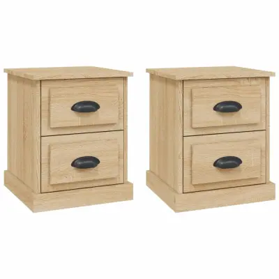 vidaXL Nočna omarica 2 kosa sonoma hrast 39x39x47,5 cm inženirski les