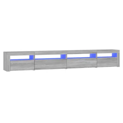 vidaXL TV omarica z LED lučkami siva sonoma 270x35x40 cm