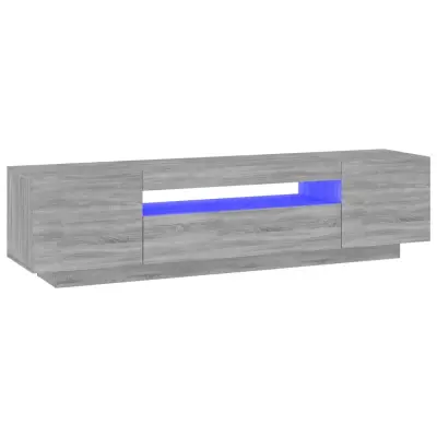 vidaXL TV omarica z LED lučkami siva sonoma 160x35x40 cm