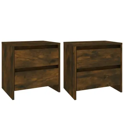 vidaXL Nočna omarica 2 kosa dimljeni hrast 45x34,5x44,5 cm iverna pl.