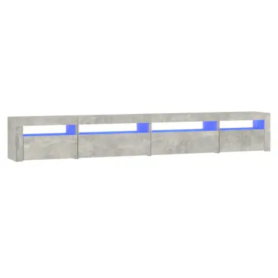vidaXL TV omarica z LED lučkami betonsko siva 270x35x40 cm