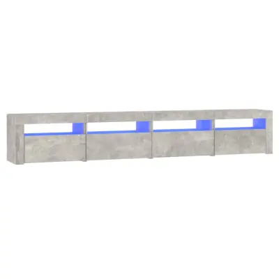 vidaXL TV omarica z LED lučkami betonsko siva 240x35x40 cm