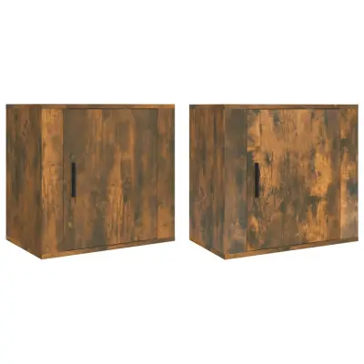 vidaXL Stenska nočna omarica 2 kosa dimljen hrast 50x30x47 cm