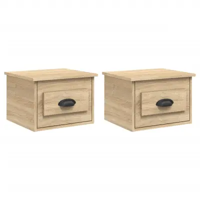 vidaXL Stenska nočna omarica 2 kosa sonoma hrast 41,5x36x28 cm