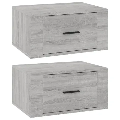 vidaXL Stenska nočna omarica 2 kosa siva sonoma 50x36x25 cm