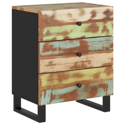 vidaXL Nočna omarica 50x33x62 cm trden predelan les in inženirski les