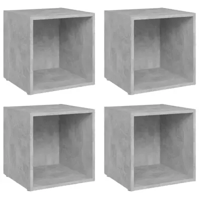 vidaXL TV omarice 4 kosi betonsko sive 37x35x37 cm iverna plošča