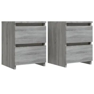 vidaXL Nočna omarica 2 kosa siva sonoma 30x30x40 cm konstruiran les