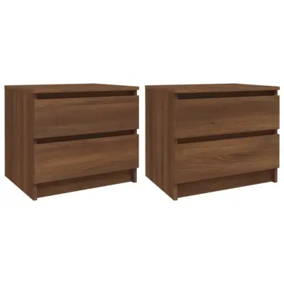 vidaXL Nočna omarica 2 kosa rjav hrast 50x39x43,5 cm konstruiran les