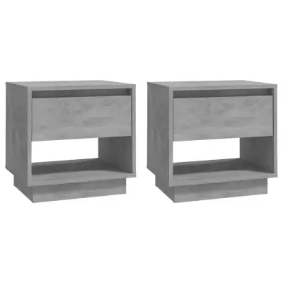 vidaXL Nočna omarica 2 kosa betonsko siva 45x34x44 cm iverna plošča
