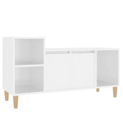 vidaXL TV omarica visok sijaj bela 100x35x55 cm inženirski les