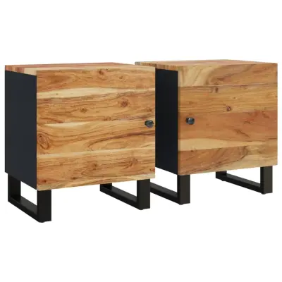vidaXL Nočna omarica 2 kosa 40x33x46 cm trden akacijev les