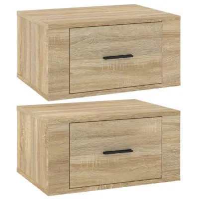 vidaXL Stenska nočna omarica 2 kosa sonoma hrast 50x36x25 cm