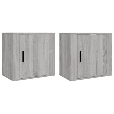 vidaXL Stenska nočna omarica 2 kosa siva sonoma 50x30x47 cm