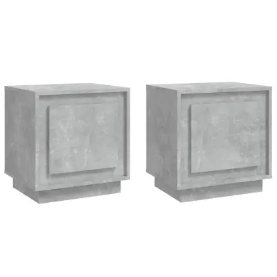 vidaXL Nočna omarica 2 kosa betonsko siva 44x35x45 cm inženirski les