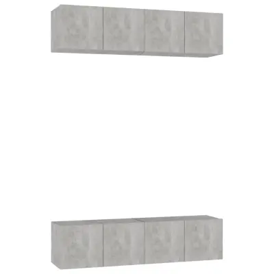 vidaXL TV omarice 4 kosi betonsko sive 60x30x30 cm iverna plošča