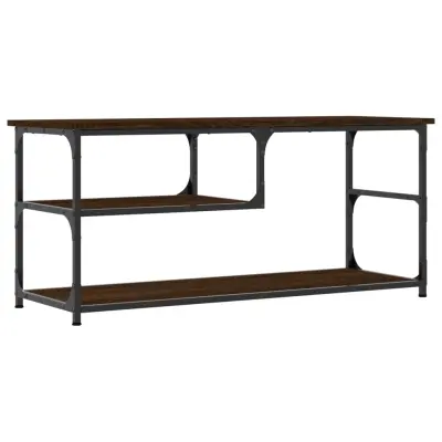 vidaXL TV omarica rjav hrast 103x38x46,5 cm inženirski les in jeklo