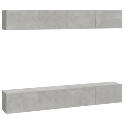 vidaXL Stenske TV omarice 4 kosi betonsko sive 100x30x30 cm