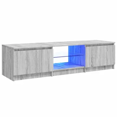 vidaXL TV omarica z LED lučkami siva sonoma 140x40x35,5 cm