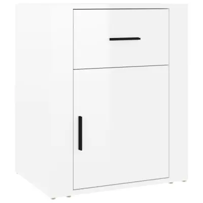 vidaXL Nočna omarica visok sijaj bela 50x36x60 cm inženirski les