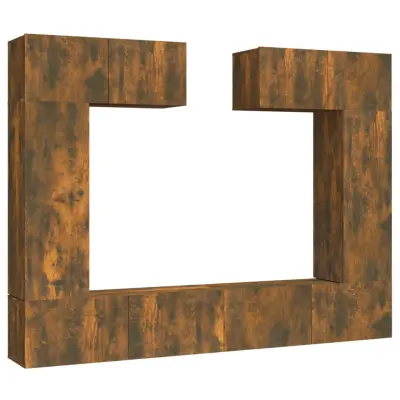 vidaXL Komplet TV omaric 6-delni dimljen hrast inženirski les