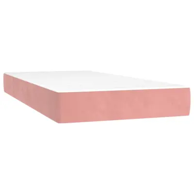 vidaXL Vzmetnica z žepkasto vzmetjo roza 90x190x20 cm žamet