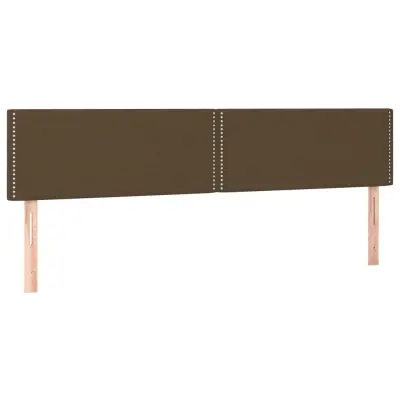 vidaXL Posteljno vzglavje 2 kosa temno rjav 100x5x78/88 cm blago