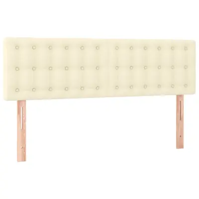 vidaXL Posteljno vzglavje 2 kosa krem 72x5x78/88 cm umetno usnje
