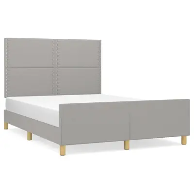 vidaXL Posteljni okvir brez vzmetnice svetlo siv 140x200 cm tkanina