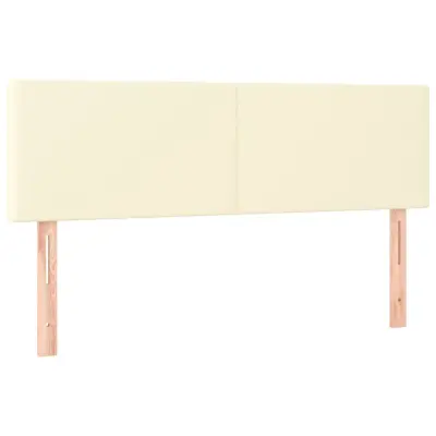 vidaXL Posteljno vzglavje 2 kosa krem 72x5x78/88 cm umetno usnje