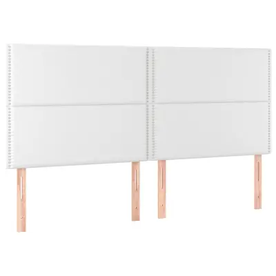 vidaXL Posteljno vzglavje 4 kosa bel 100x5x78/88 cm umetno usnje