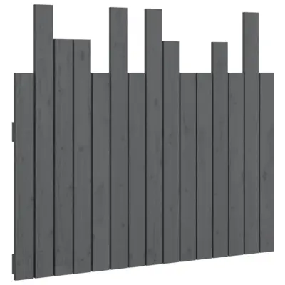 vidaXL Stensko posteljno vzglavje sivo 95,5x3x80 cm trdna borovina