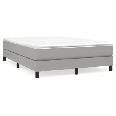 vidaXL Box spring posteljni z vzmetnico svetlo siv 140x190 cm blago
