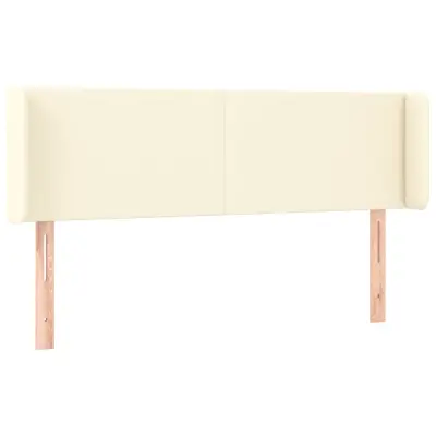 vidaXL Vzglavje z ušesi krem 147x16x78/88 cm umetno usnje