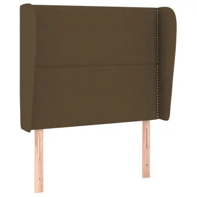 vidaXL Vzglavje z ušesi temno rjavo 103x23x118/128 cm blago