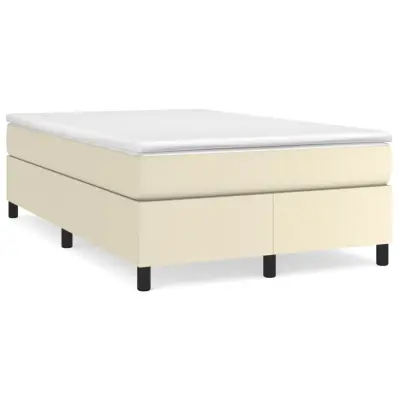 vidaXL Posteljni okvir krem 120x200 cm umetno usnje