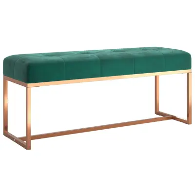 vidaXL Klop temno zelena 110x36x45 cm žamet