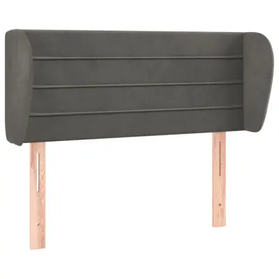vidaXL Vzglavje z ušesi temno sivo 83x23x78/88 cm žamet