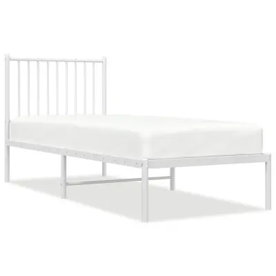 vidaXL Kovinski posteljni okvir brez vzmetnice z vzglavjem 75x190 cm