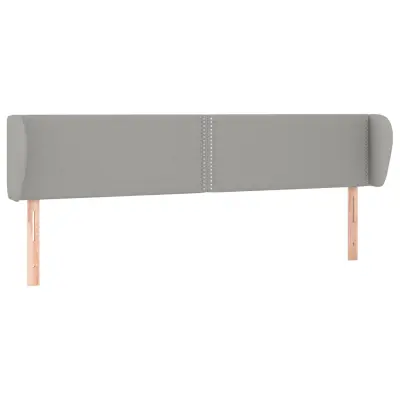 vidaXL Vzglavje z ušesi svetlo sivo 203x23x78/88 cm blago