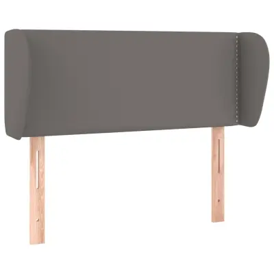 vidaXL Vzglavje z ušesi sivo 103x23x78/88 cm umetno usnje