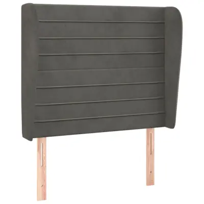 vidaXL Vzglavje z ušesi temno sivo 103x23x118/128 cm žamet