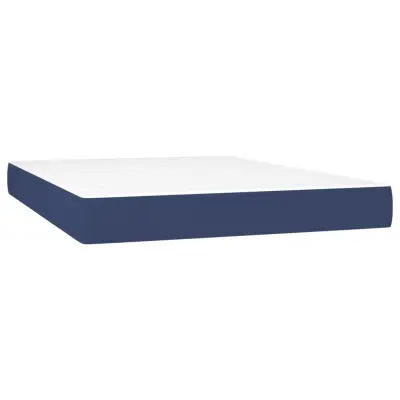 vidaXL Vzmetnica z žepkasto vzmetjo moder 140x200x20 cm blago