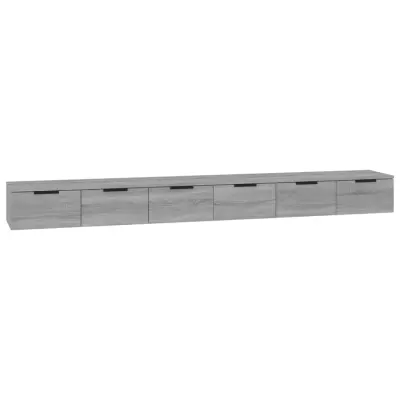 vidaXL Stenska omarica 2 kosa siva sonoma 102x30x20 cm inženirski les