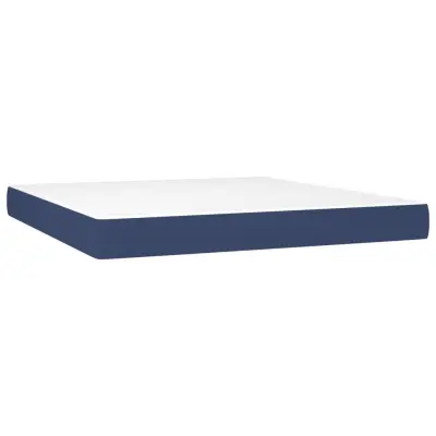 vidaXL Vzmetnica z žepkasto vzmetjo moder 180x200x20 cm blago
